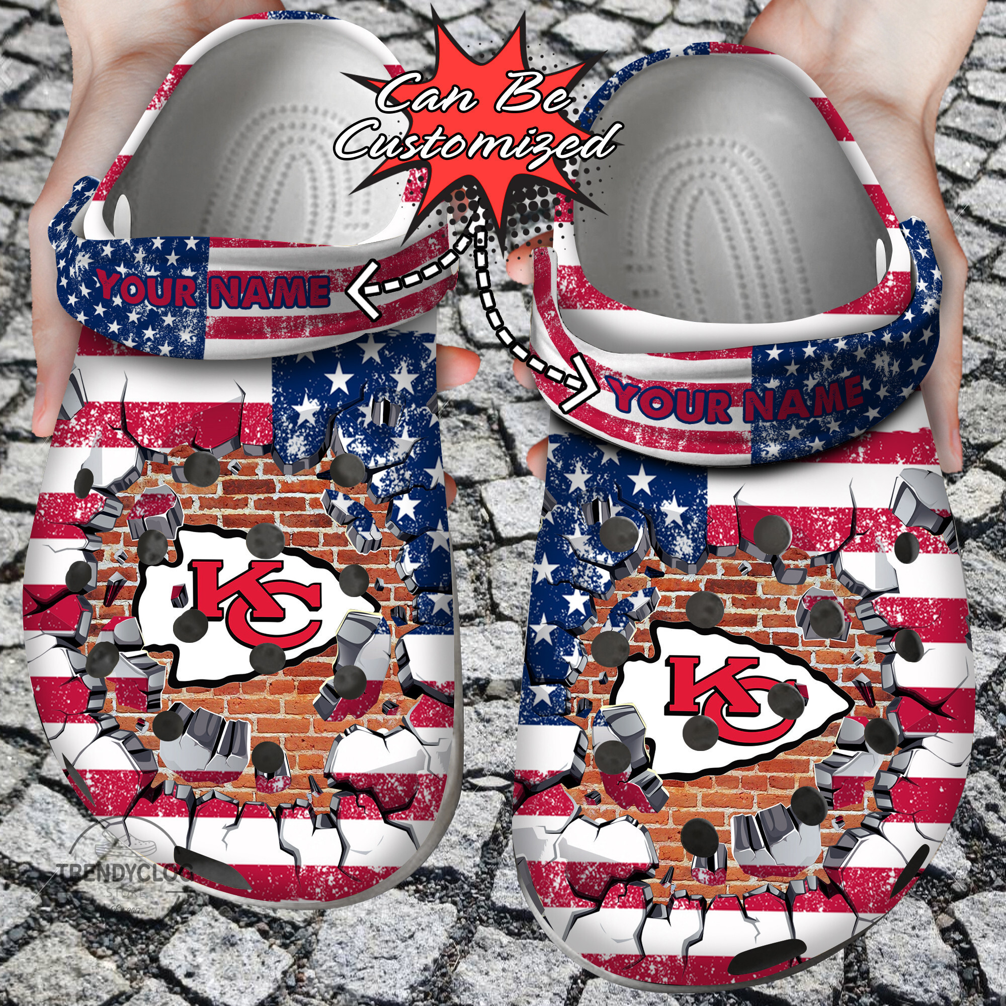 Personalized KChiefs Football Team Crocs Clog Custom Name Shoes