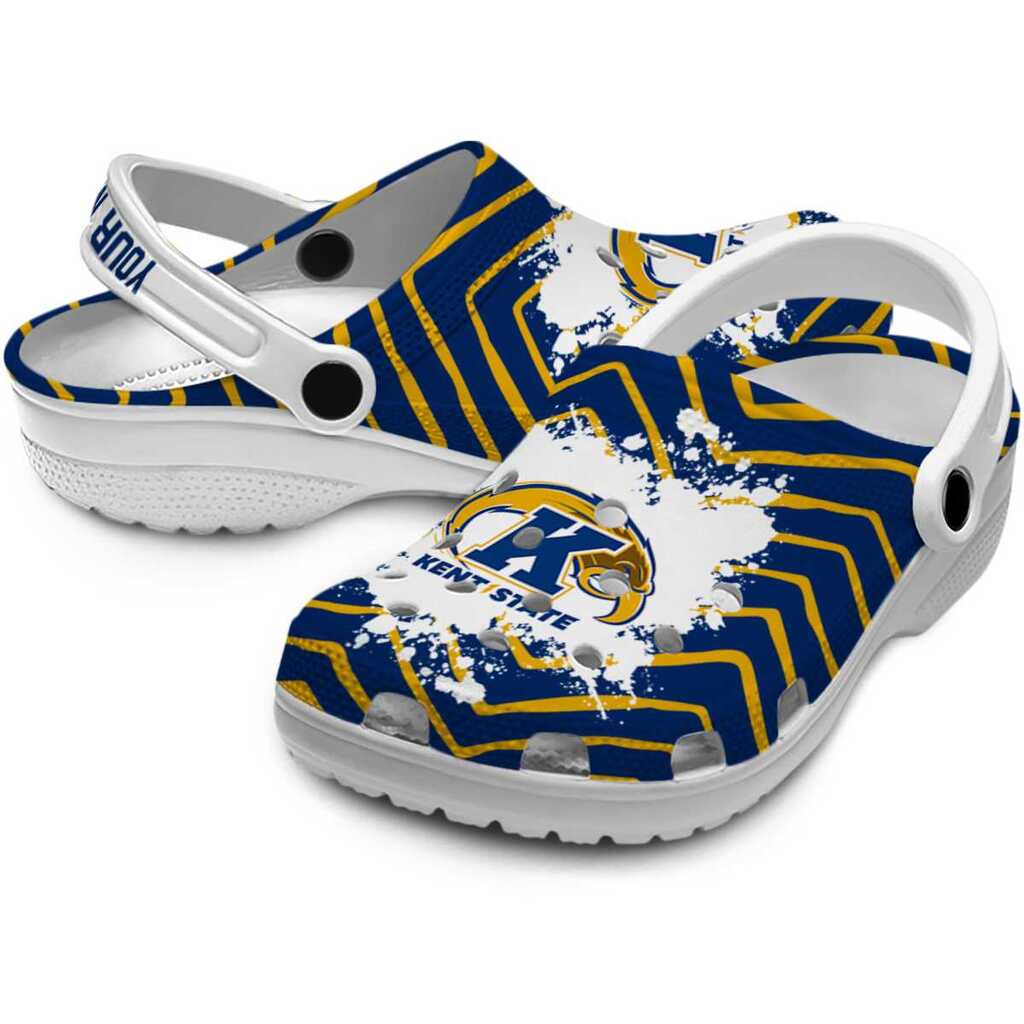 Personalized Kent State Golden Flashes Zigzag Paint Burst ClogTVC1801793 - Image 3