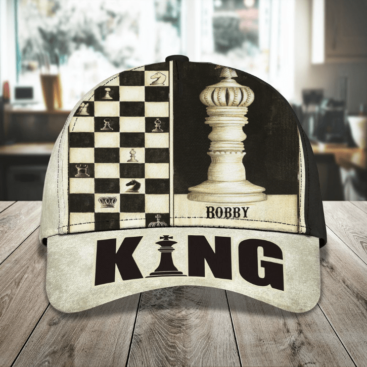 Personalized King of Chess Cap, Luxury Queen Cap, Custom Name Classic Hat, Gift for Chess Player Trucker Hats Custom Hats Gifts For Men & Women