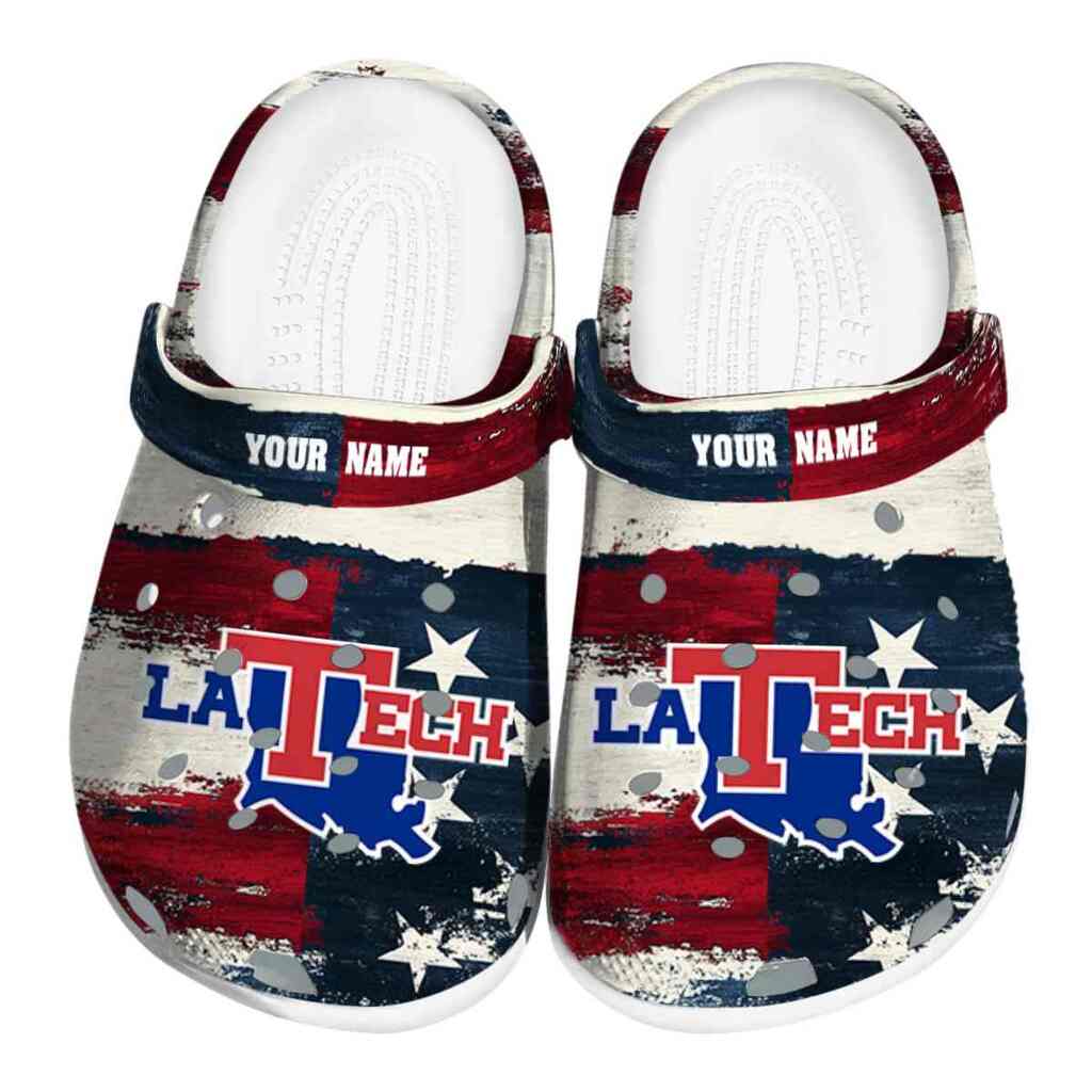 Personalized LA Tech Patriotic Stripes ClogTVC1801698