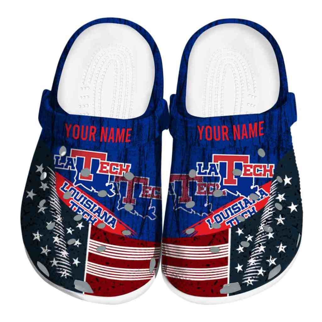 Personalized LA Tech Star-Spangled Side Pattern ClogTVC1801725