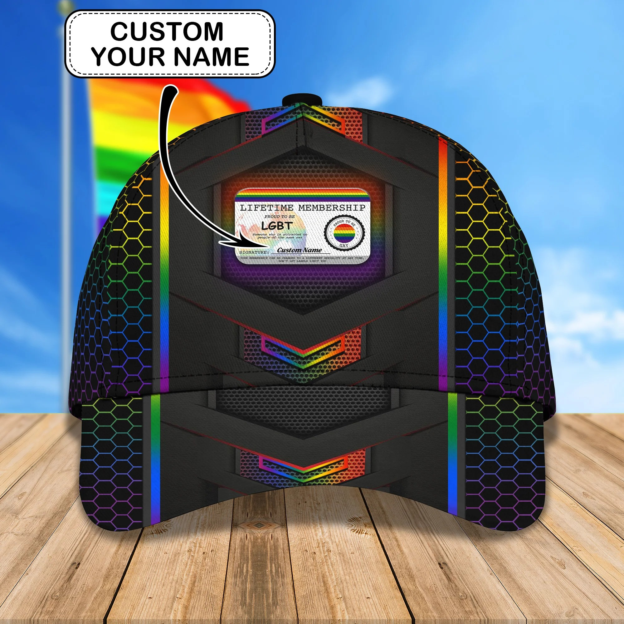 Personalized LGBT 3D Baseball Cap, LGBT Bride Hat, Custom Name Cap, 3D All Over Printed Hat for LGBT Lovers Trucker Hats Custom Hats Gifts For Men & Women