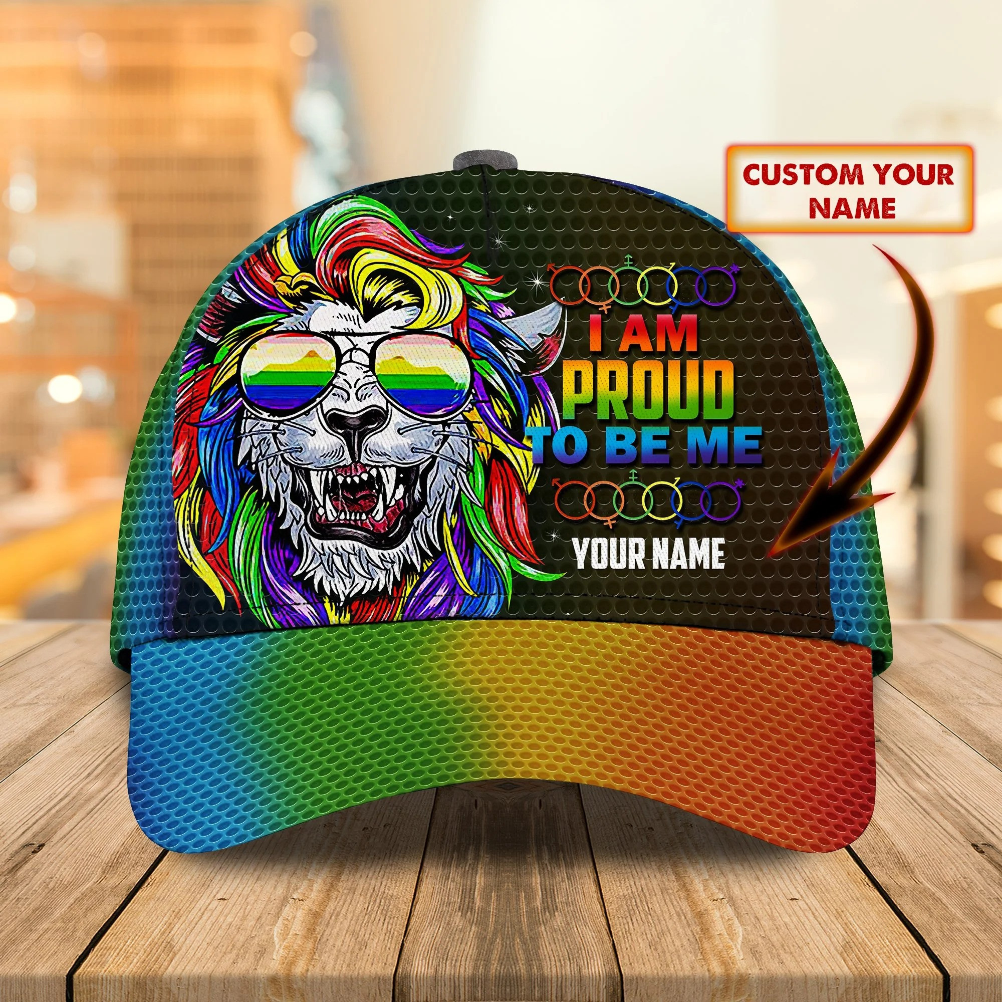Personalized LGBT 3D Baseball Cap, LGBT Bride Hat, Custom Name Cap, 3D All Over Printed Hat for LGBT Lovers Trucker Hats Custom Hats Gifts For Men & Women