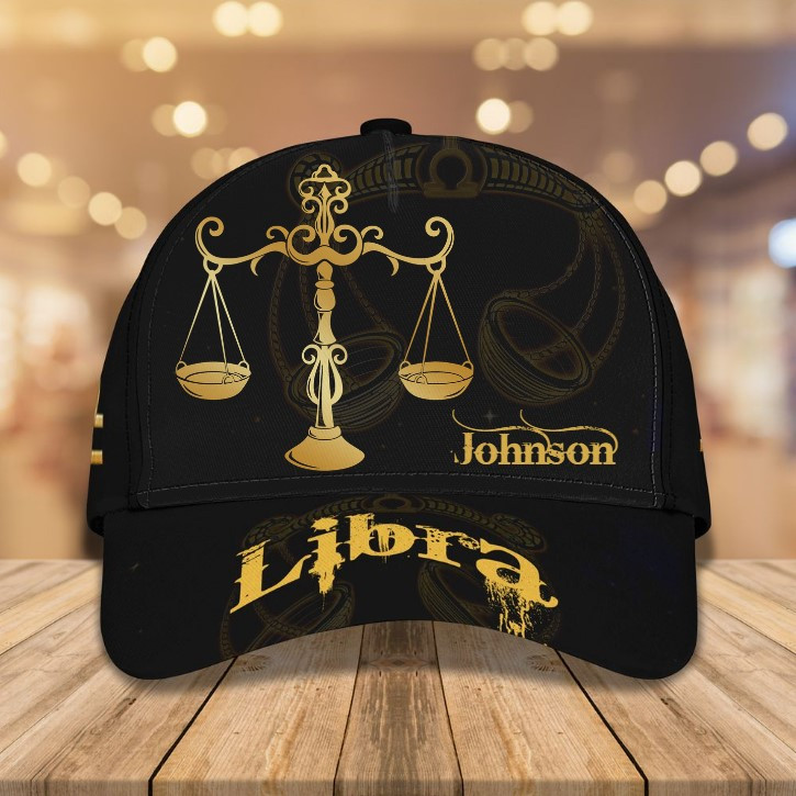 Personalized Libra Zodiac Classic Cap for Men, Women, Libra Zodiac Hat Birthday Gift for Friends Trucker Hats Custom Hats Gifts For Men & Women