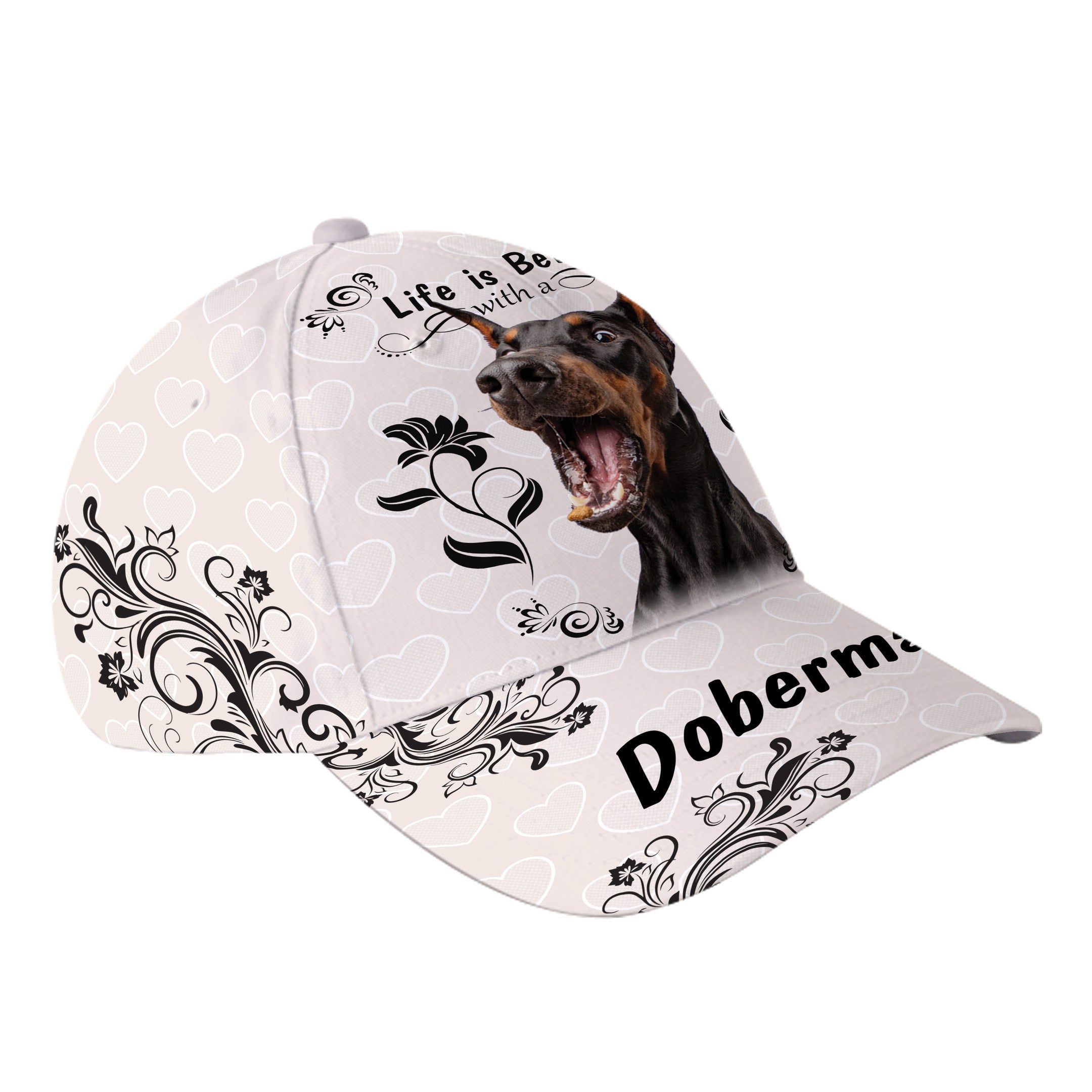 Personalized Life Is Better With Doberman Dog Hat Classic Cap Trucker Hats Custom Hats Gifts For Men & Women