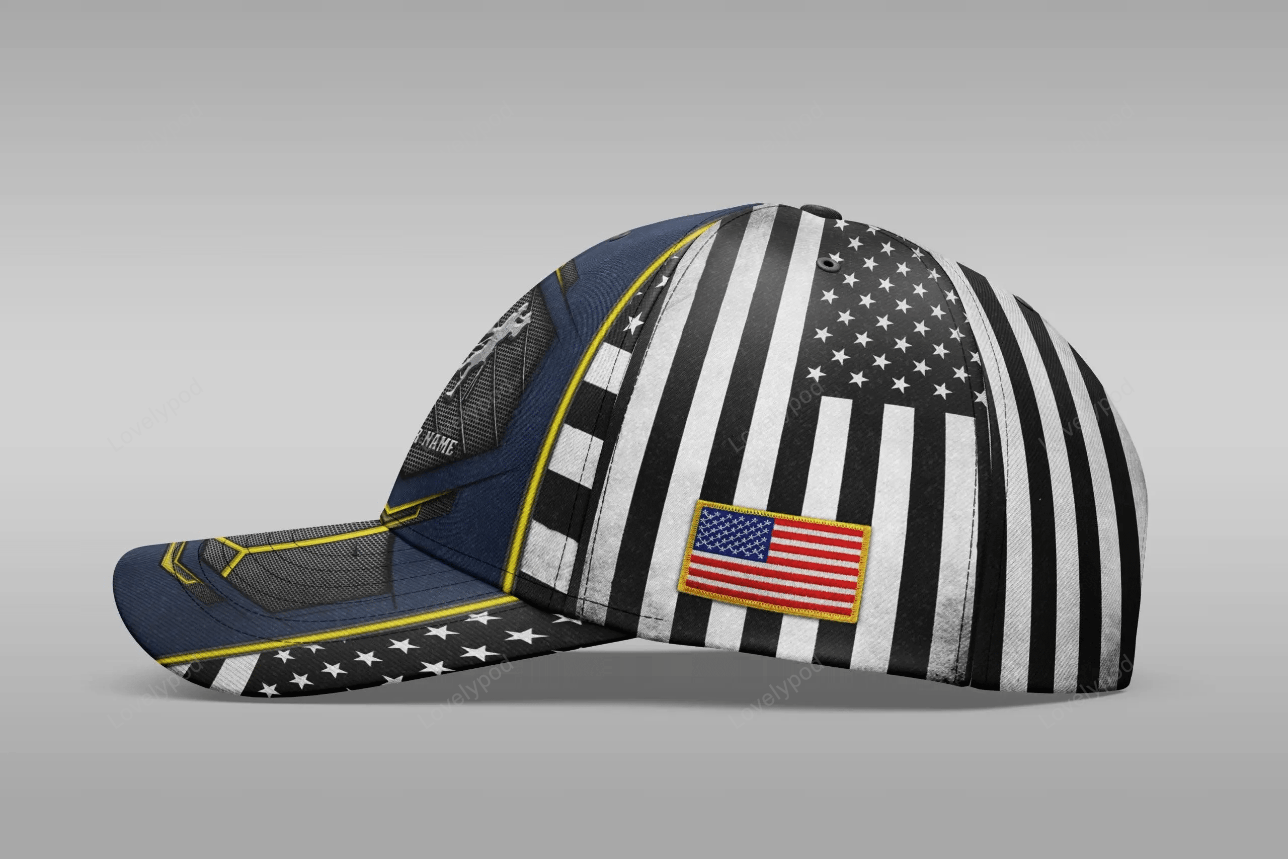 Personalized Lineman 3D Classic Cap for Him, Lineman Hat for Dad Birthday Trucker Hats Custom Hats Gifts For Men & Women