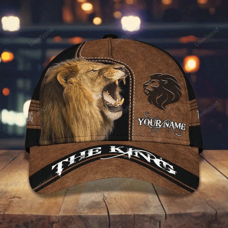 Personalized Lion King Baseball Cap for Man, Lion Hat for Son Lion Lovers Trucker Hats Custom Hats Gifts For Men & Women