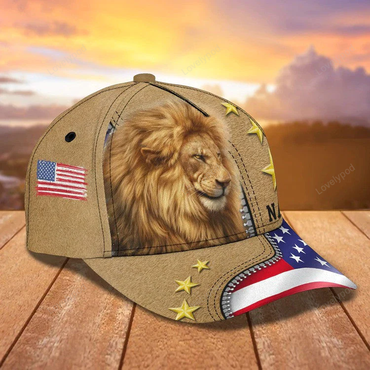 Personalized Lion King Baseball Cap for Man, Lion Hat for Son Lion Lovers Trucker Hats Custom Hats Gifts For Men & Women