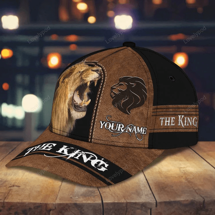 Personalized Lion King Baseball Cap for Man, Lion Hat for Son Lion Lovers Trucker Hats Custom Hats Gifts For Men & Women