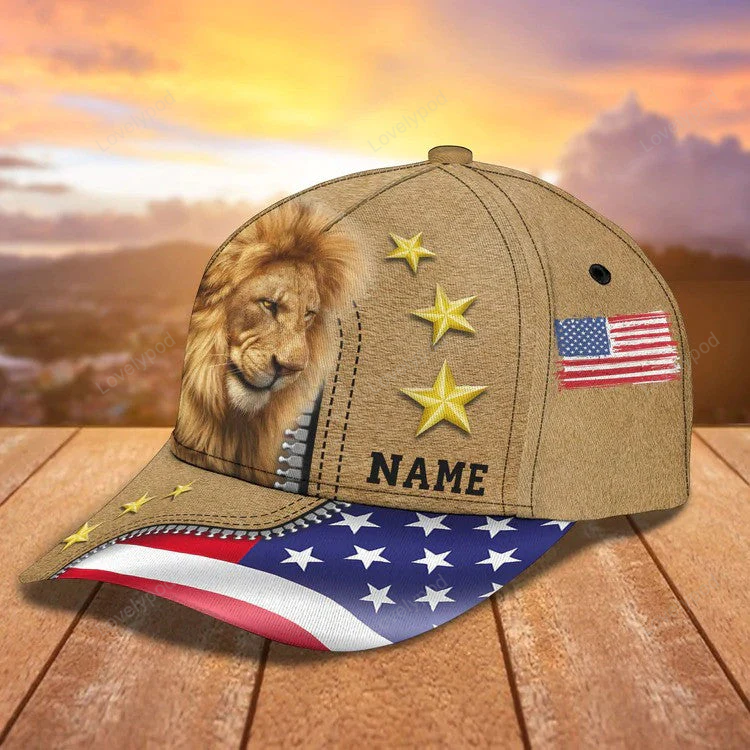 Personalized Lion King Baseball Cap for Man, Lion Hat for Son Lion Lovers Trucker Hats Custom Hats Gifts For Men & Women