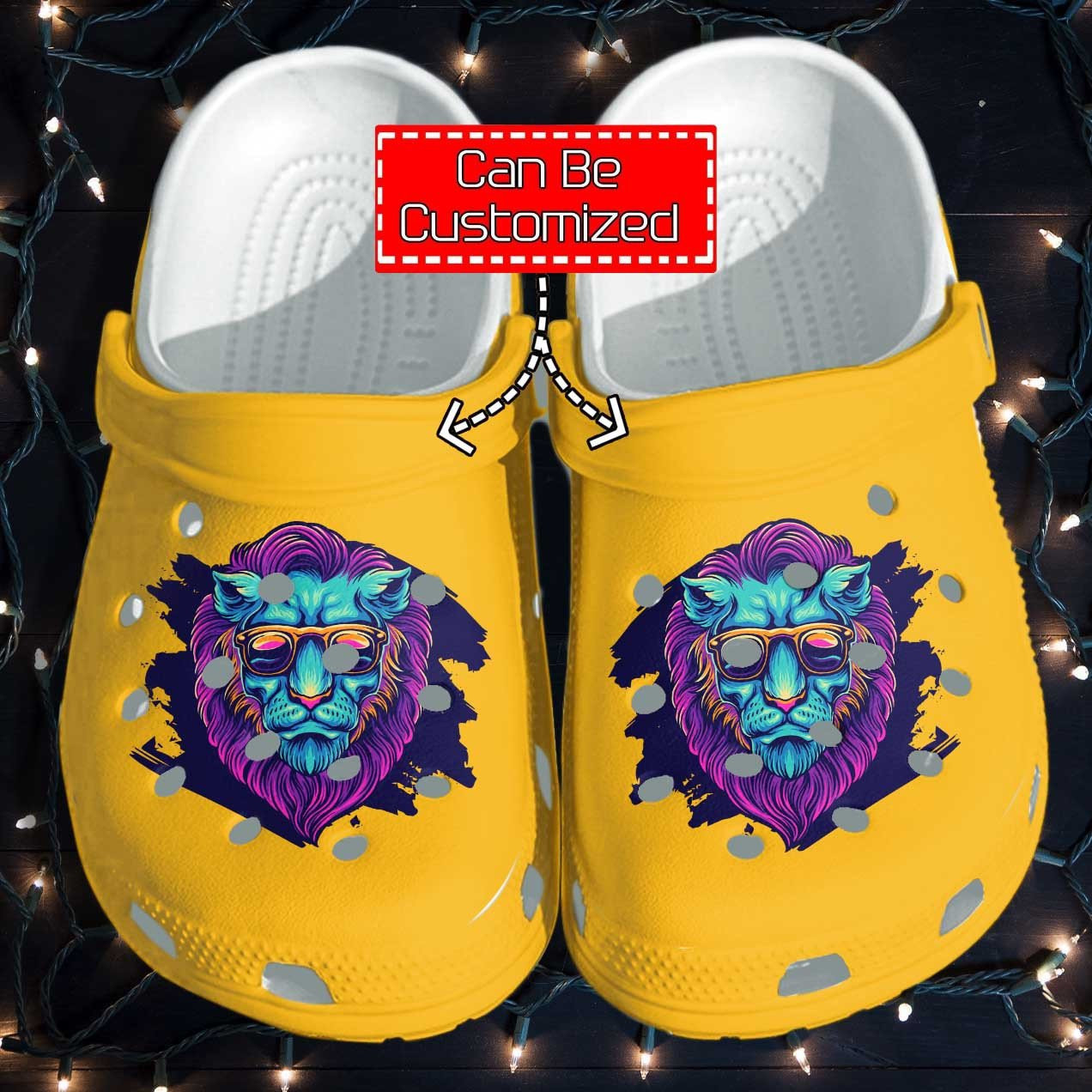 Personalized Lion Summer Vibes Beach Gift For Father clog Shoes Fathers Custom