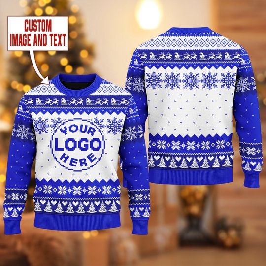Personalized Logo Ugly Christmas Sweater, Custom Your Logo Sweatshirt, Custom Photo Ugly Sweater - Image 16