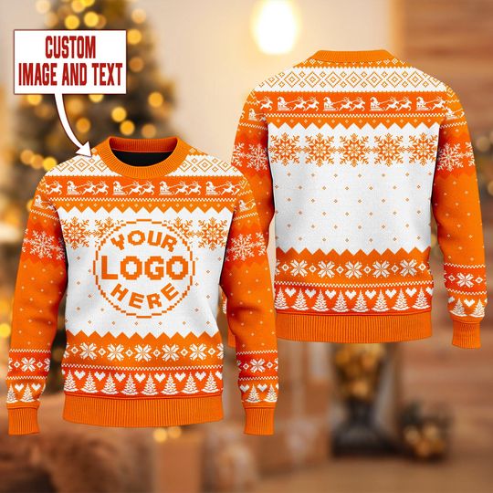 Personalized Logo Ugly Christmas Sweater, Custom Your Logo Sweatshirt, Custom Photo Ugly Sweater - Image 15