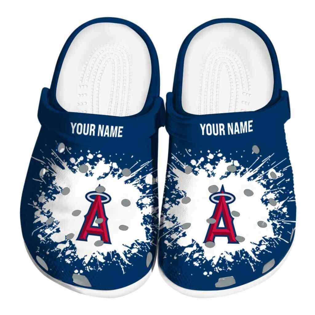Personalized Los Angeles Angels Splatter Background ClogTVC180131