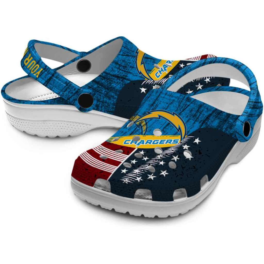 Personalized Los Angeles Chargers Star-Spangled Side Pattern ClogTVC180110 - Image 3