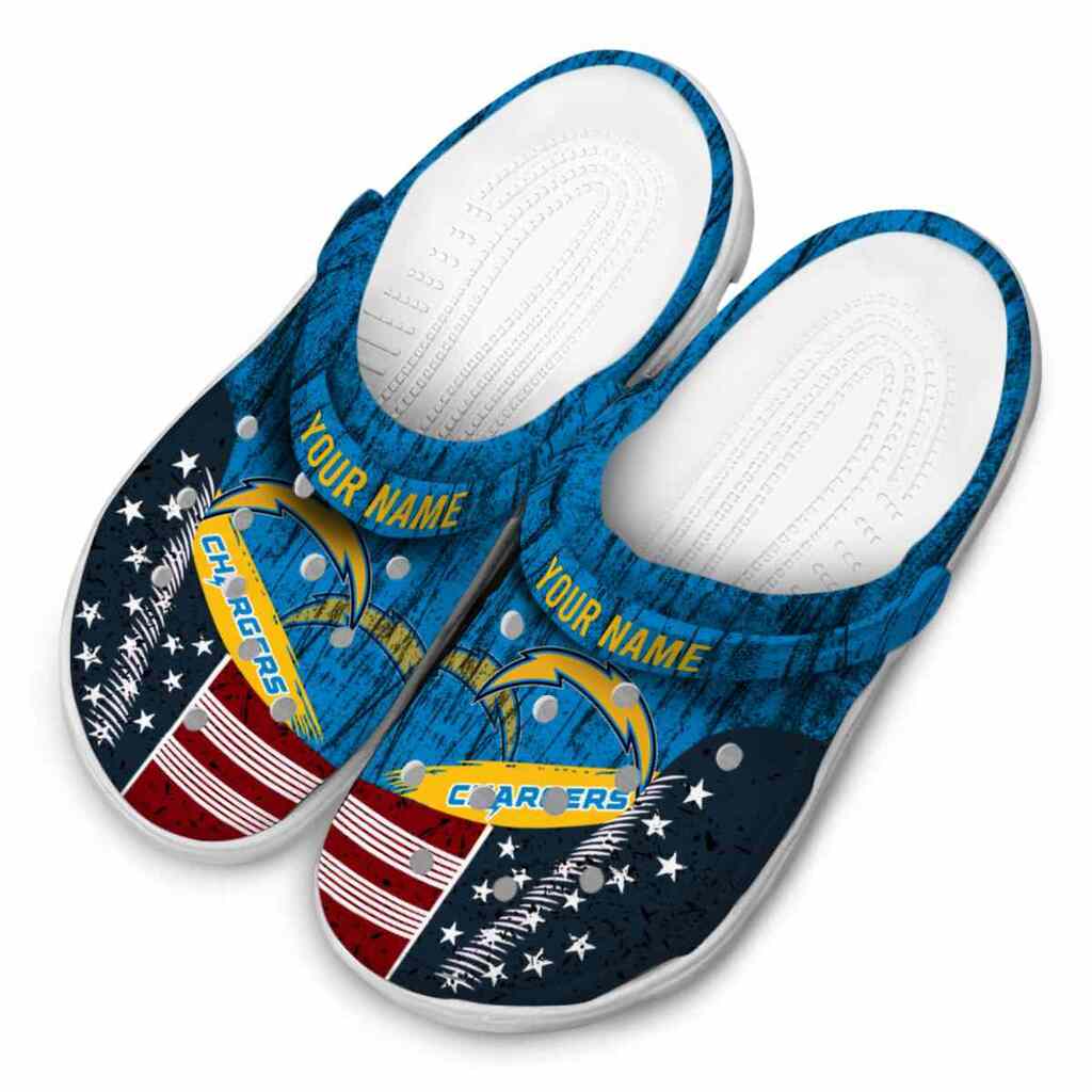 Personalized Los Angeles Chargers Star-Spangled Side Pattern ClogTVC180110 - Image 4