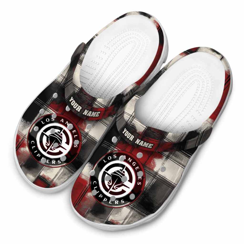 Personalized Los Angeles Clippers Plaid Fusion ClogTVC1801708 - Image 4