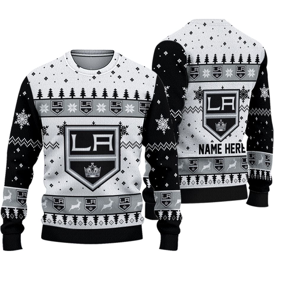 Personalized Los Angeles Kings Ice Hockey Christmas Ugly Sweater