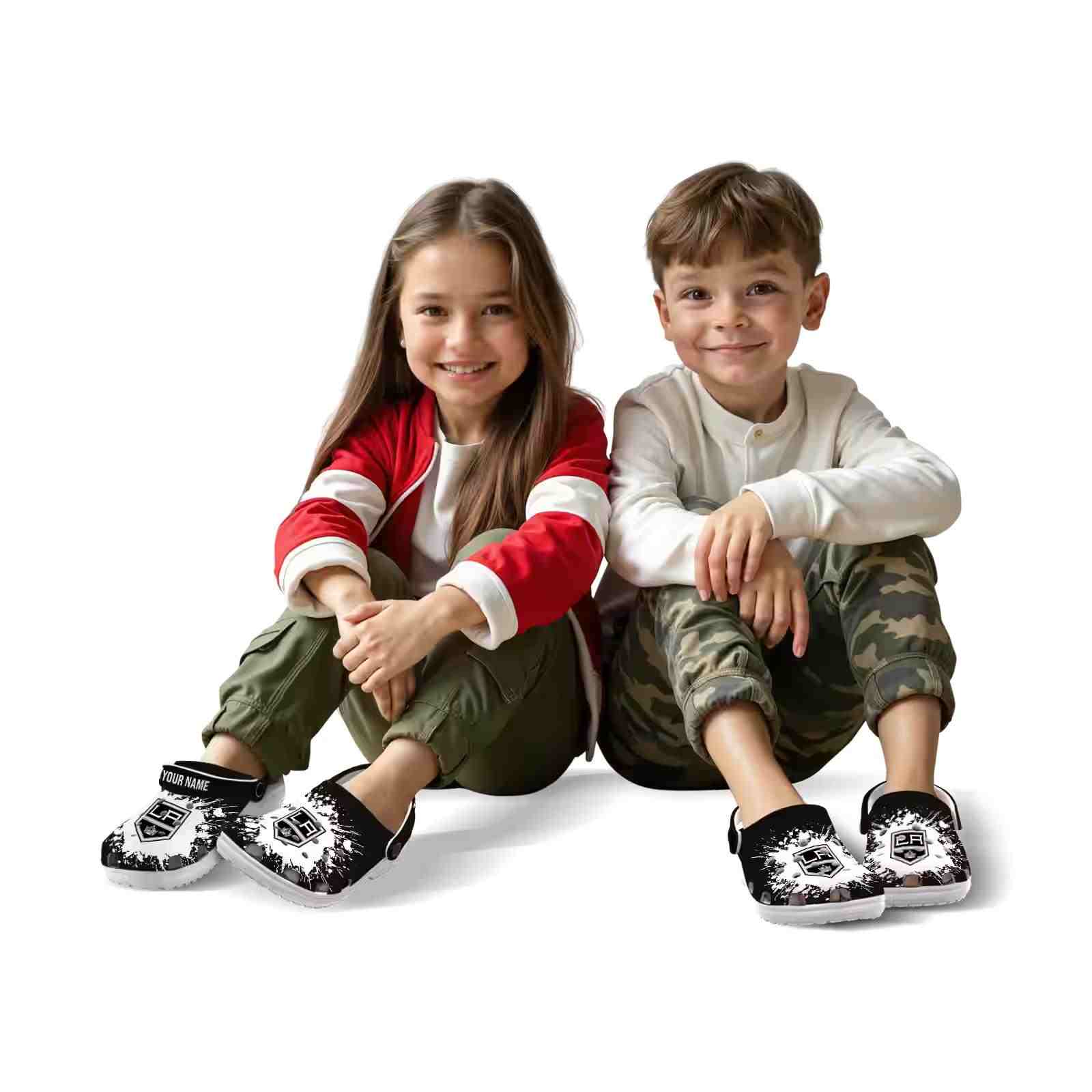 Personalized Los Angeles Kings Splatter Background ClogTVC1801878 - Image 8