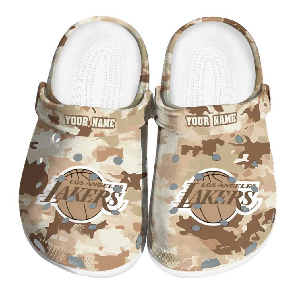 Personalized Los Angeles Lakers Desert Camo ClogTVC1801919