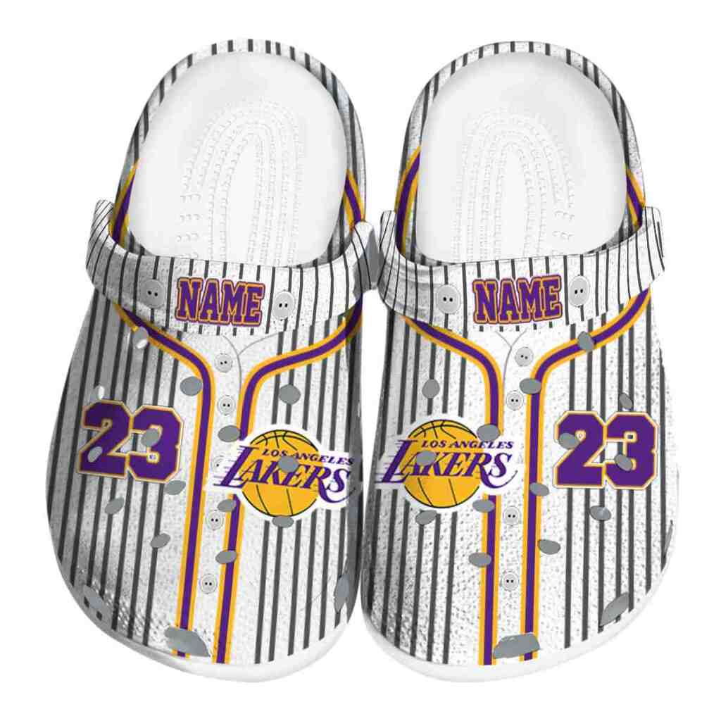 Personalized Los Angeles Lakers Pinstripe Pattern ClogTVC1801919