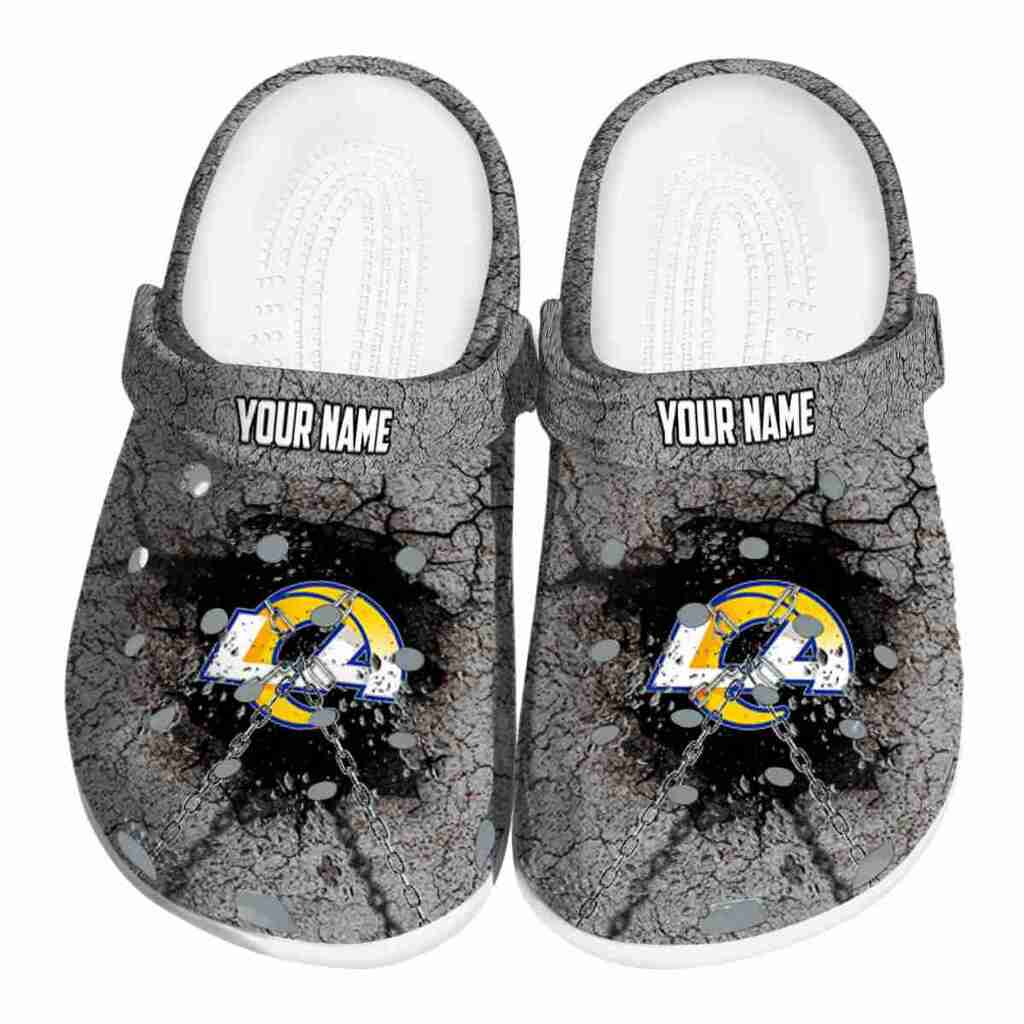 Personalized Los Angeles Rams Cracked Ground Texture ClogTVC180111