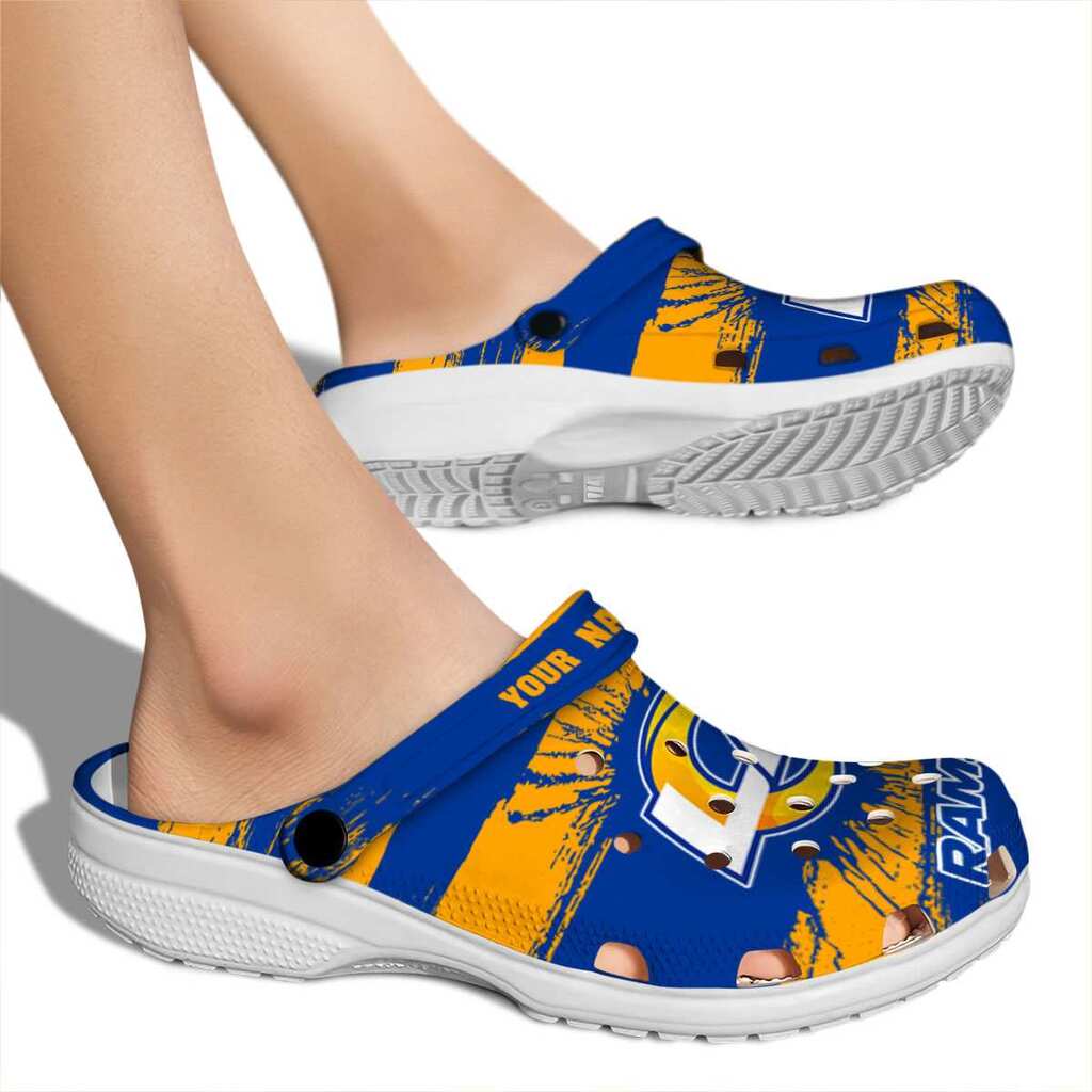 Personalized Los Angeles Rams Paint Splatter Graphics ClogTVC180111 - Image 2