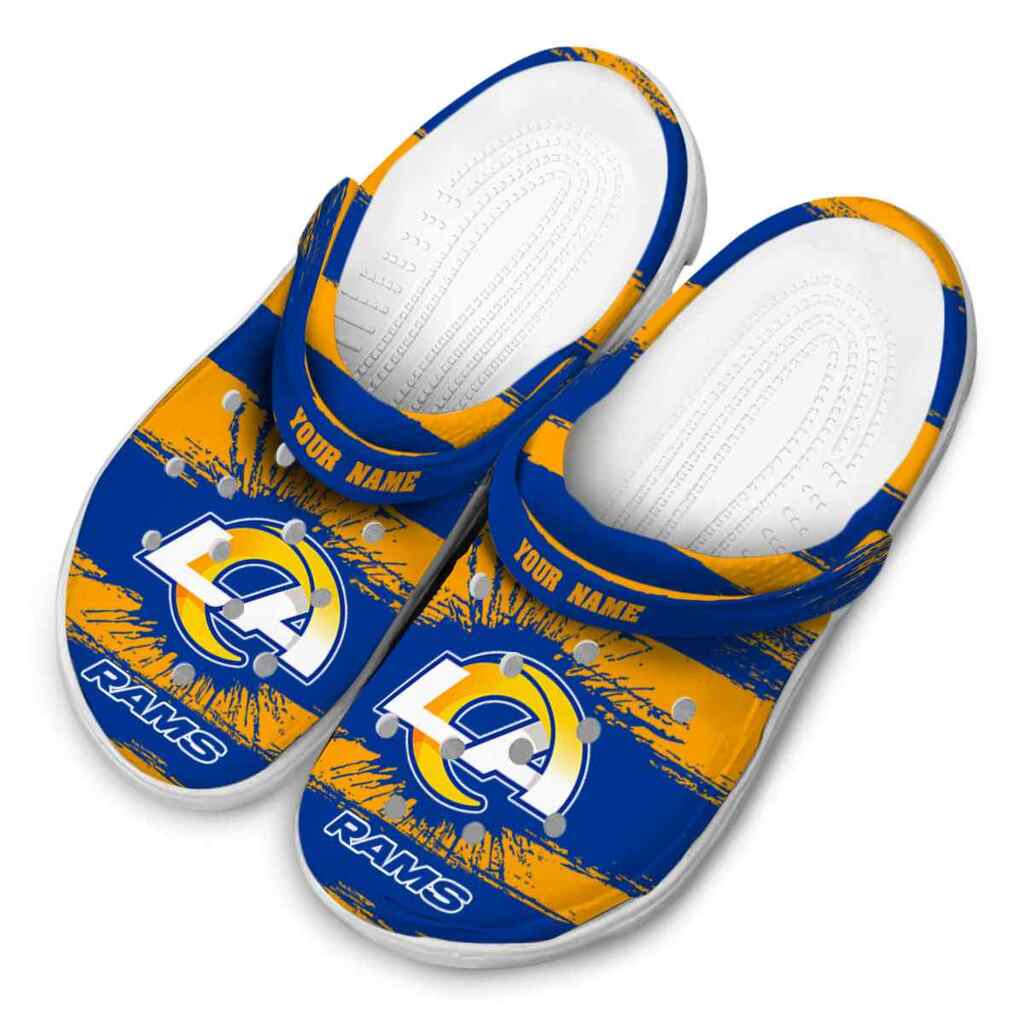 Personalized Los Angeles Rams Paint Splatter Graphics ClogTVC180111 - Image 4