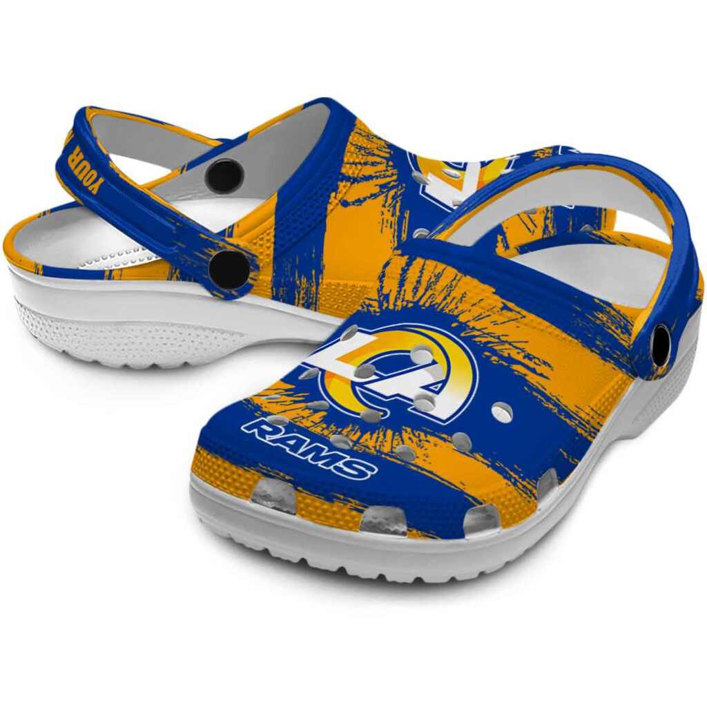 Personalized Los Angeles Rams Paint Splatter Graphics ClogTVC180111 - Image 3