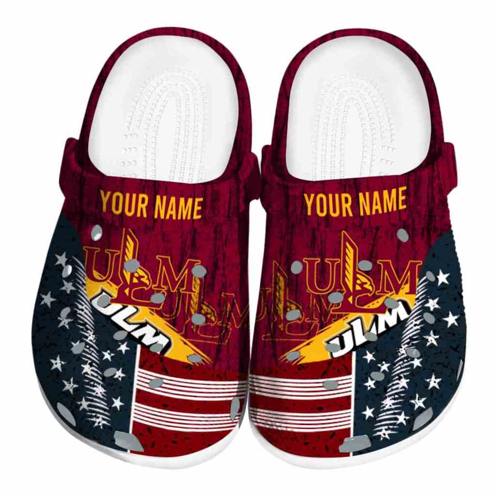 Personalized Louisiana-Monroe Warhawks Star-Spangled Side Pattern ClogTVC1801725
