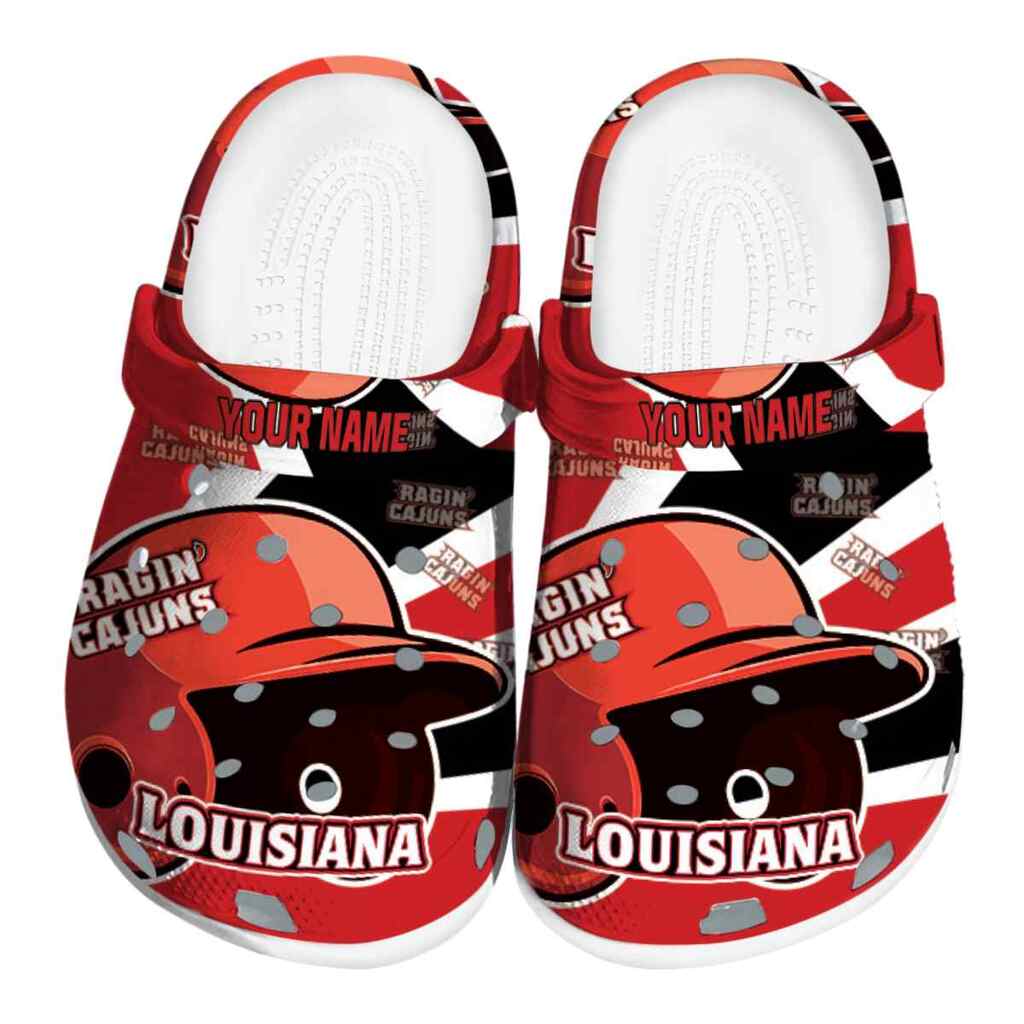 Personalized Louisiana Raginâ€™ Cajuns Baseball Helmet ClogTVC1801836