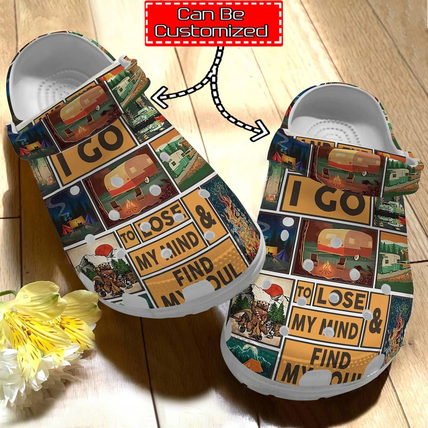 Personalized Love Camping clog Shoes Camping