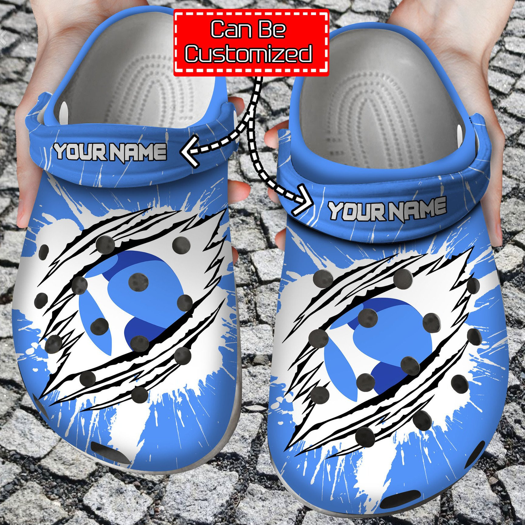 Personalized LUNA Coin Ripped Through clog Shoes Crypto