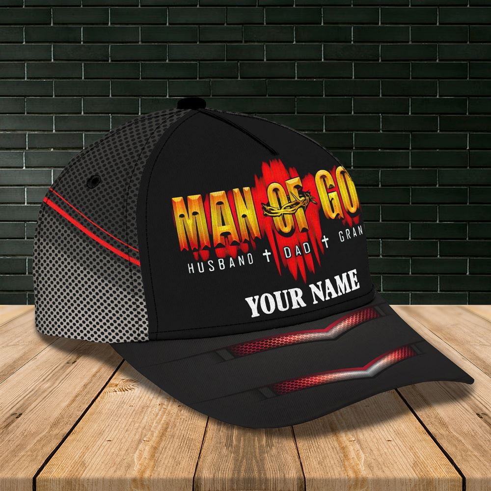 Personalized Man Of God Cap Hat - 3D Baseball Cap Hat For Father, Christian Baseball Cap, Jesus Hat Trucker Hats Custom Hats Gifts For Men & Women