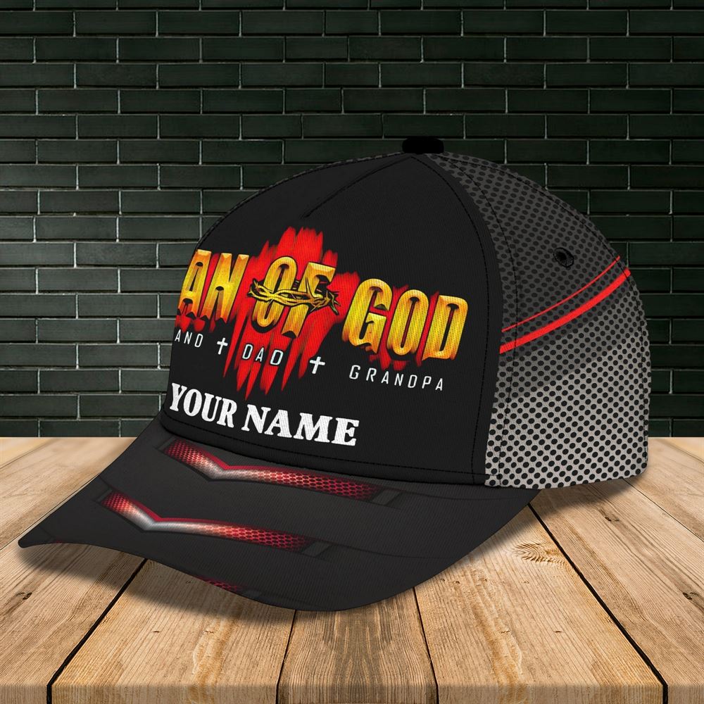 Personalized Man Of God Cap Hat - 3D Baseball Cap Hat For Father, Christian Baseball Cap, Jesus Hat Trucker Hats Custom Hats Gifts For Men & Women