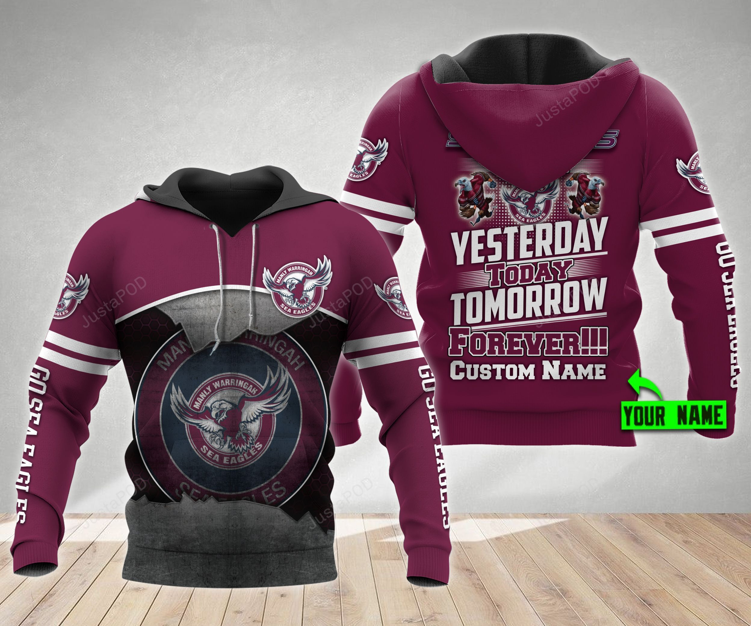 Personalized Manly Warringah Sea Eagles 3D All Over Print Hoodie, Zip Hoodie