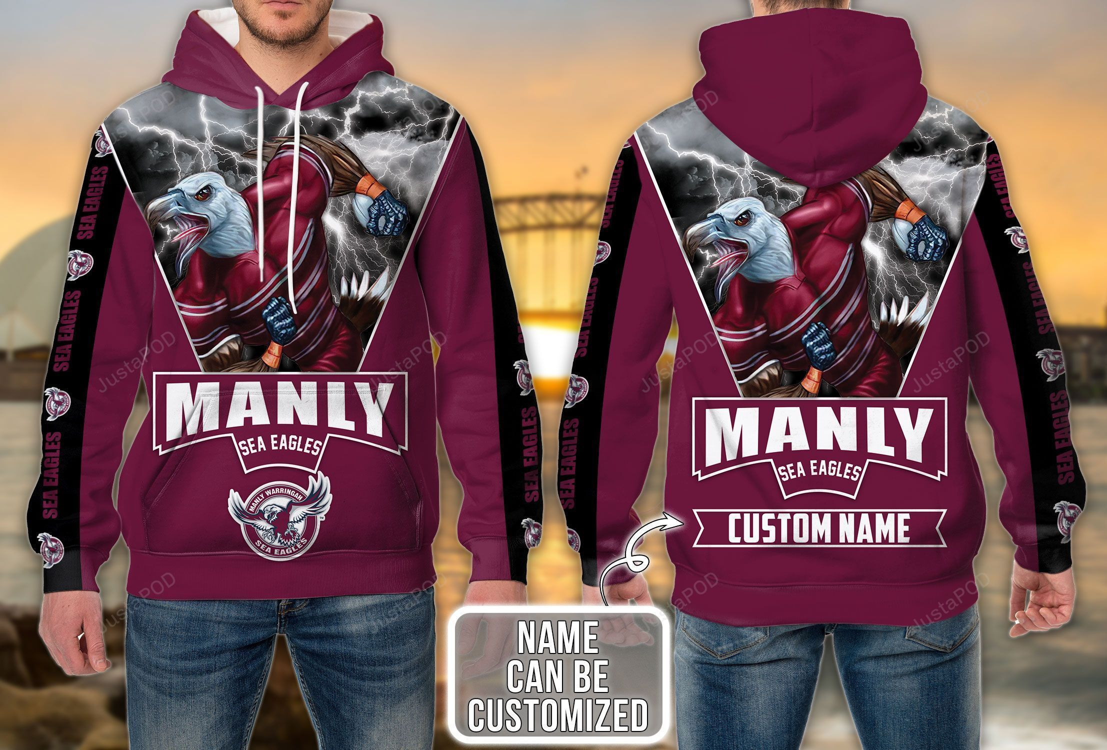 Personalized Manly Warringah Sea Eagles 3D All Over Print Hoodie, Zip Hoodie