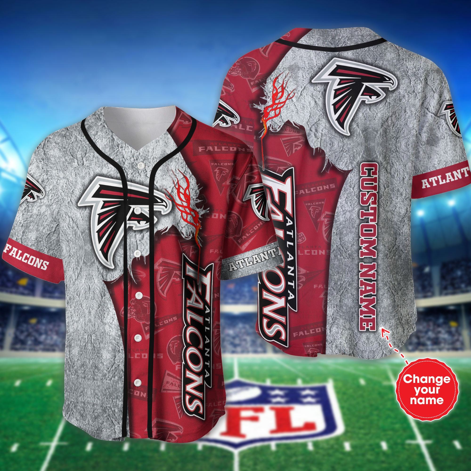 Personalized Maps Atlanta Falcons NLF Baseball Jersey Shirt For Fans