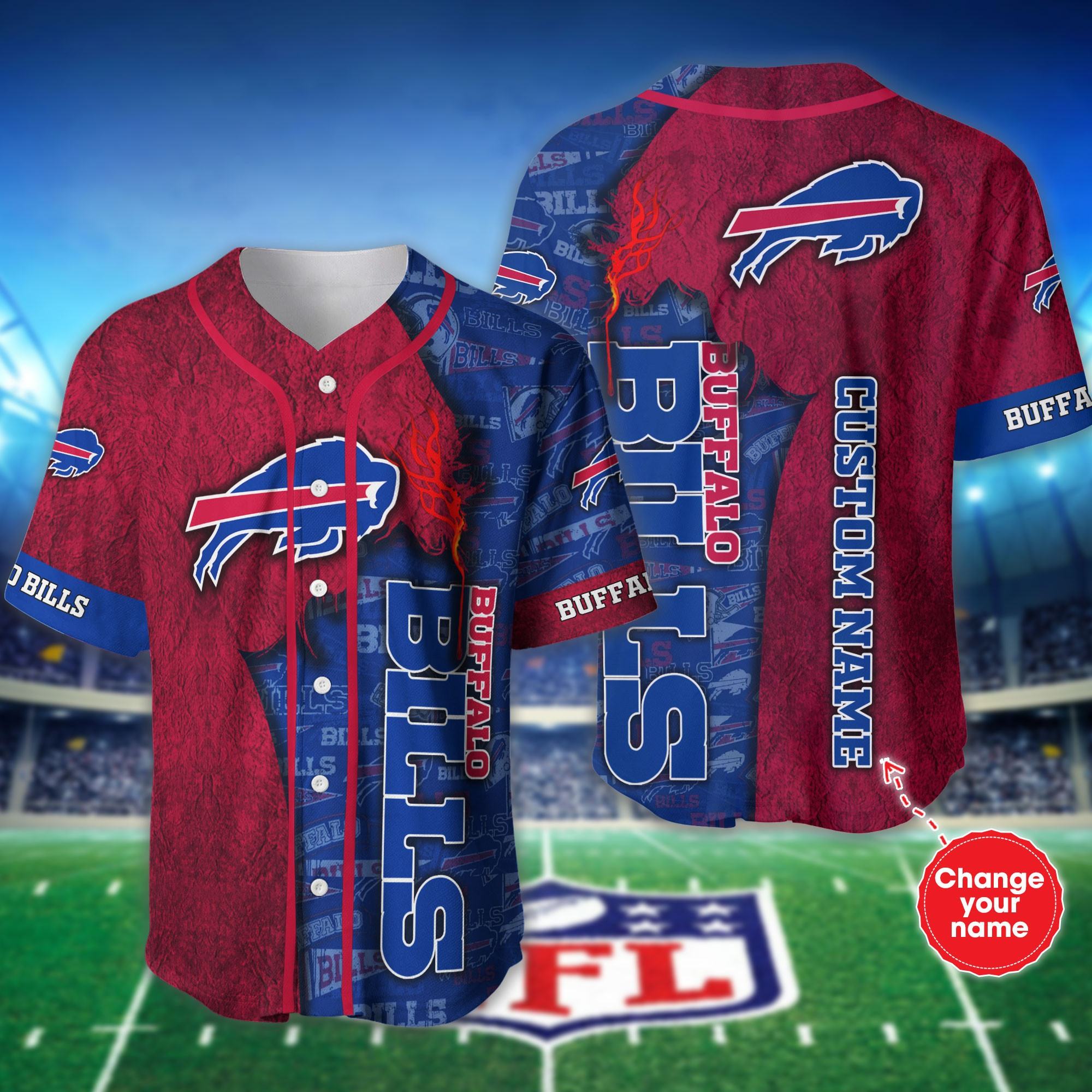 Personalized Maps Buffalo Bills NLF Baseball Jersey Shirt For Fans