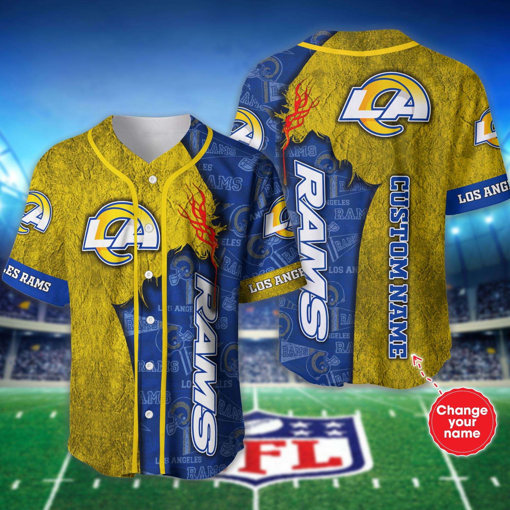 Personalized Maps Los Angeles Rams NLF Baseball Jersey Shirt For Fans