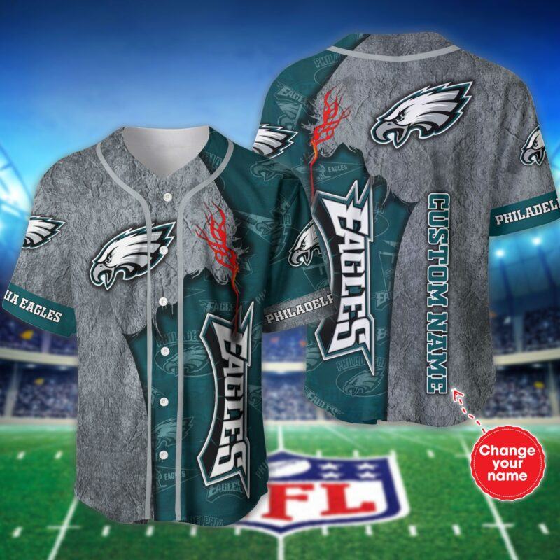 Personalized Maps Philadelphia Eagles NLF Baseball Jersey Shirt For Fans