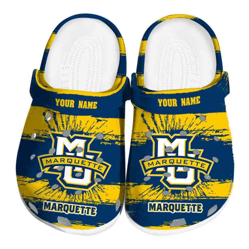 Personalized Marquette Golden Eagles Paint Splatter Graphics ClogTVC1801725