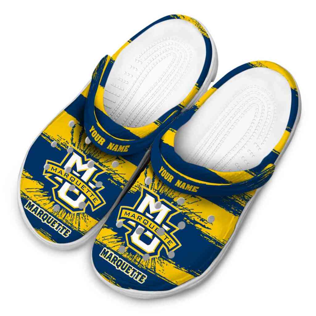 Personalized Marquette Golden Eagles Paint Splatter Graphics ClogTVC1801725 - Image 4