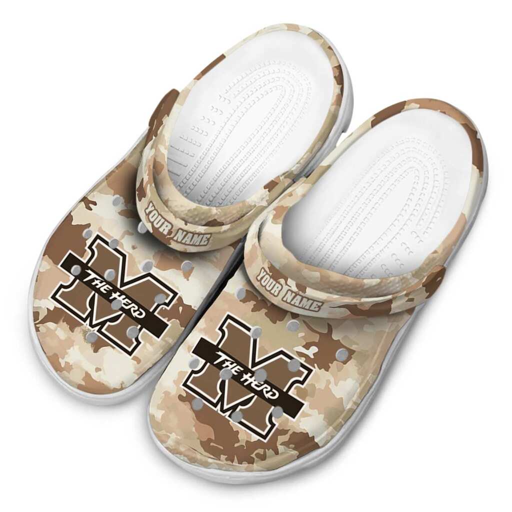 Personalized Marshall Thundering Herd Desert Camo ClogTVC1801698 - Image 4