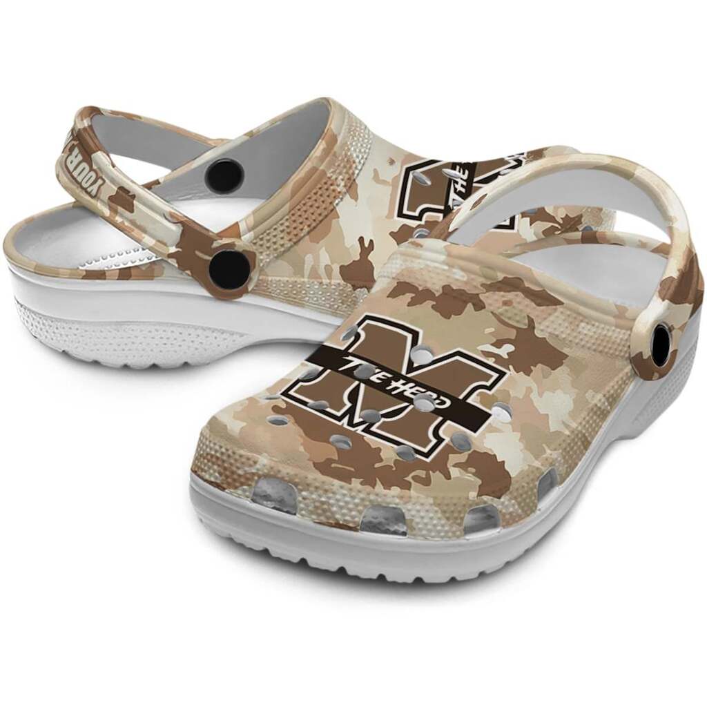 Personalized Marshall Thundering Herd Desert Camo ClogTVC1801698 - Image 3