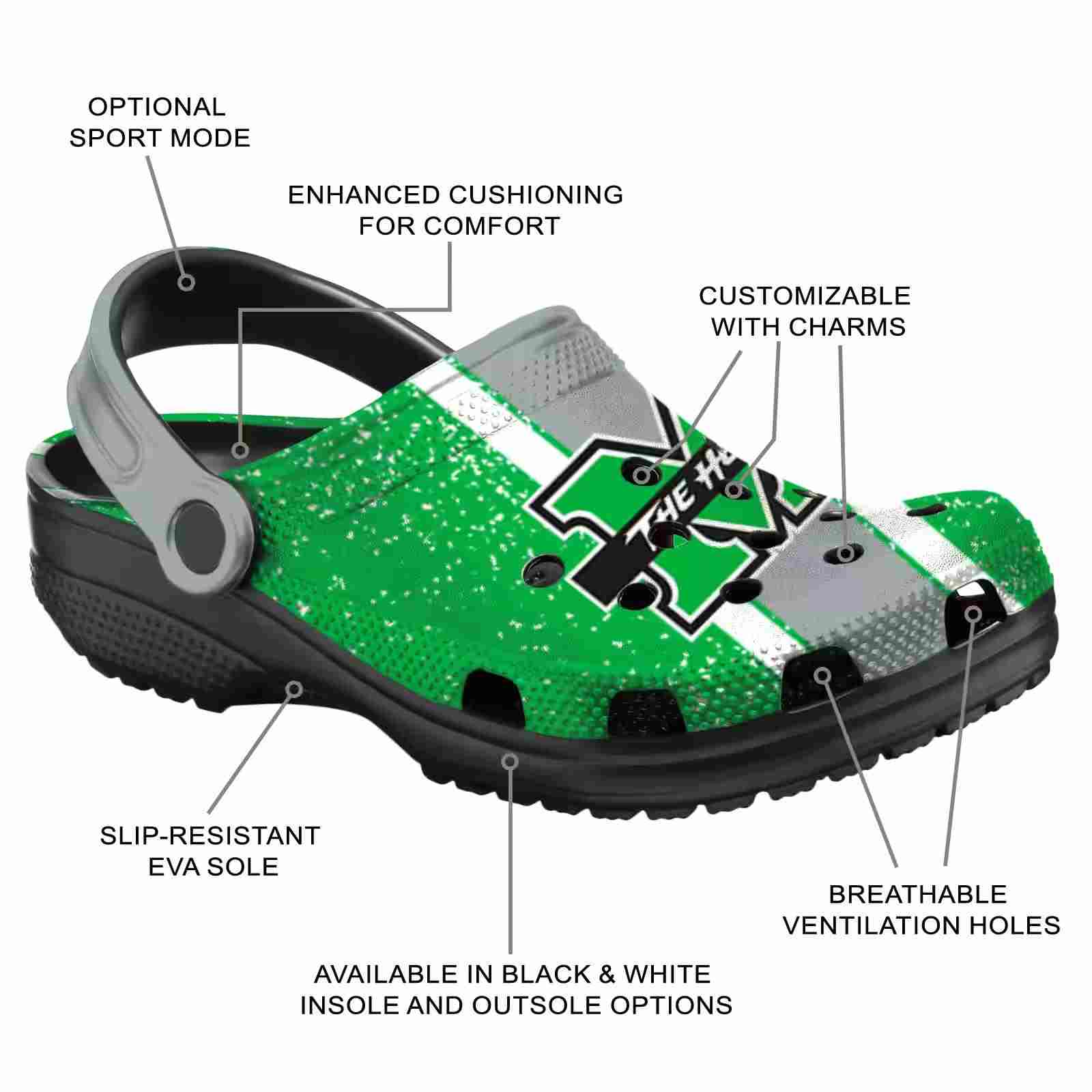 Personalized Marshall Thundering Herd Vertical Stripes ClogTVC1801712 - Image 5