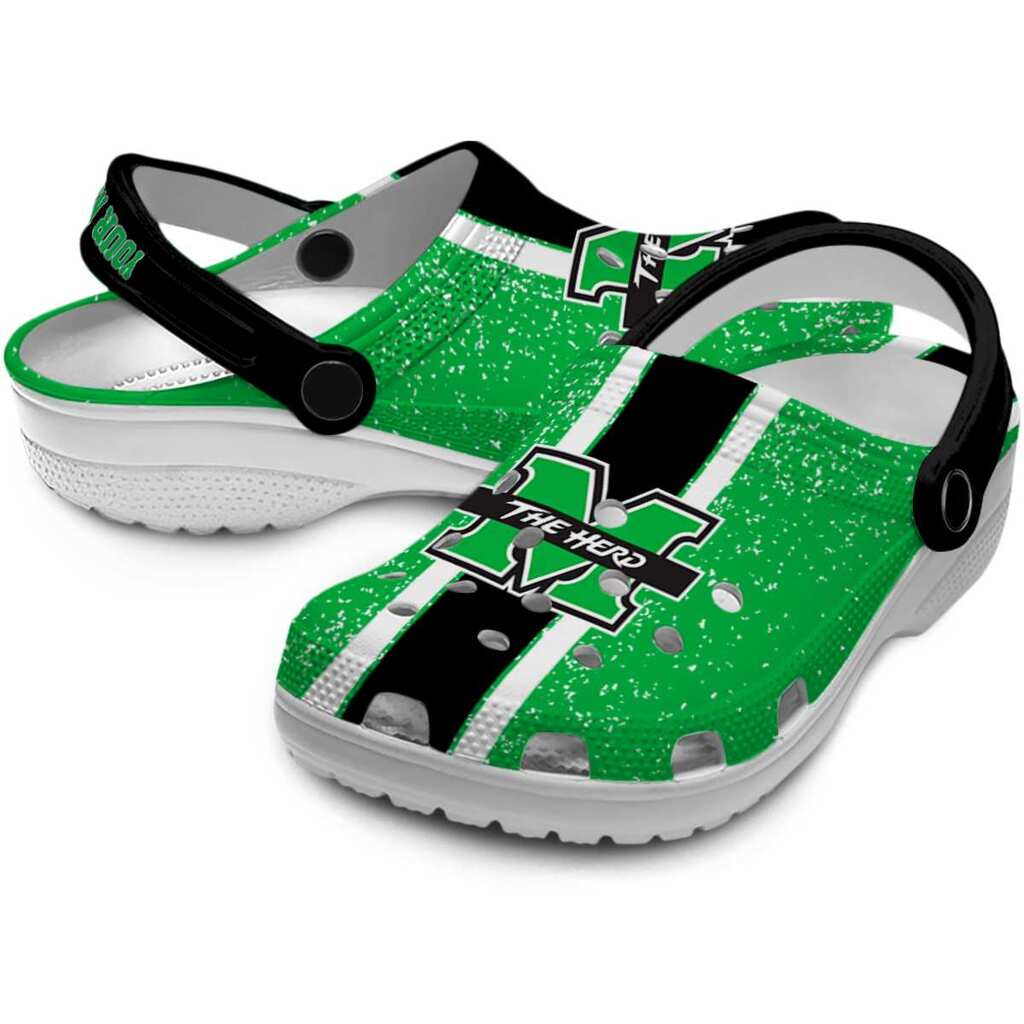 Personalized Marshall Thundering Herd Vertical Stripes ClogTVC1801712 - Image 3