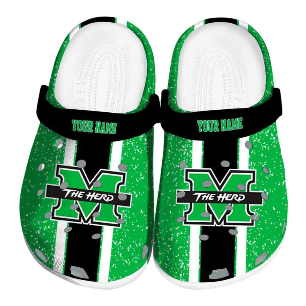 Personalized Marshall Thundering Herd Vertical Stripes ClogTVC1801712