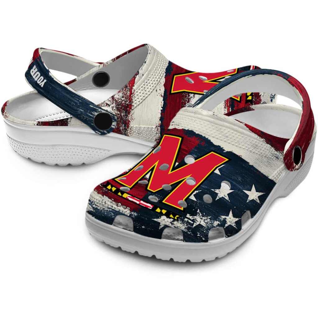 Personalized Maryland Terrapins Patriotic Stripes ClogTVC1801698 - Image 3