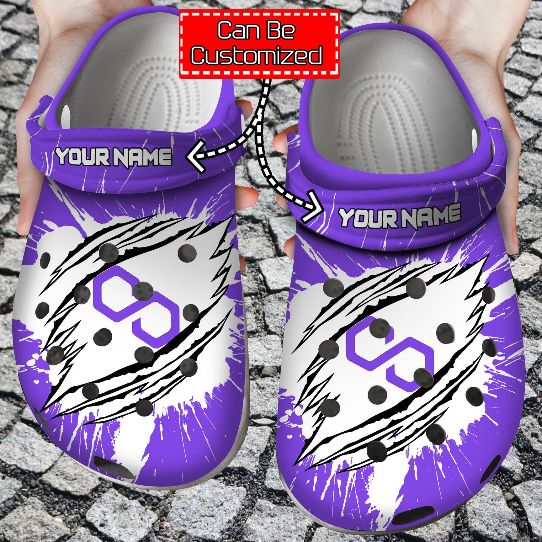 Personalized MATIC Coin Ripped Through clog Shoes Crypto